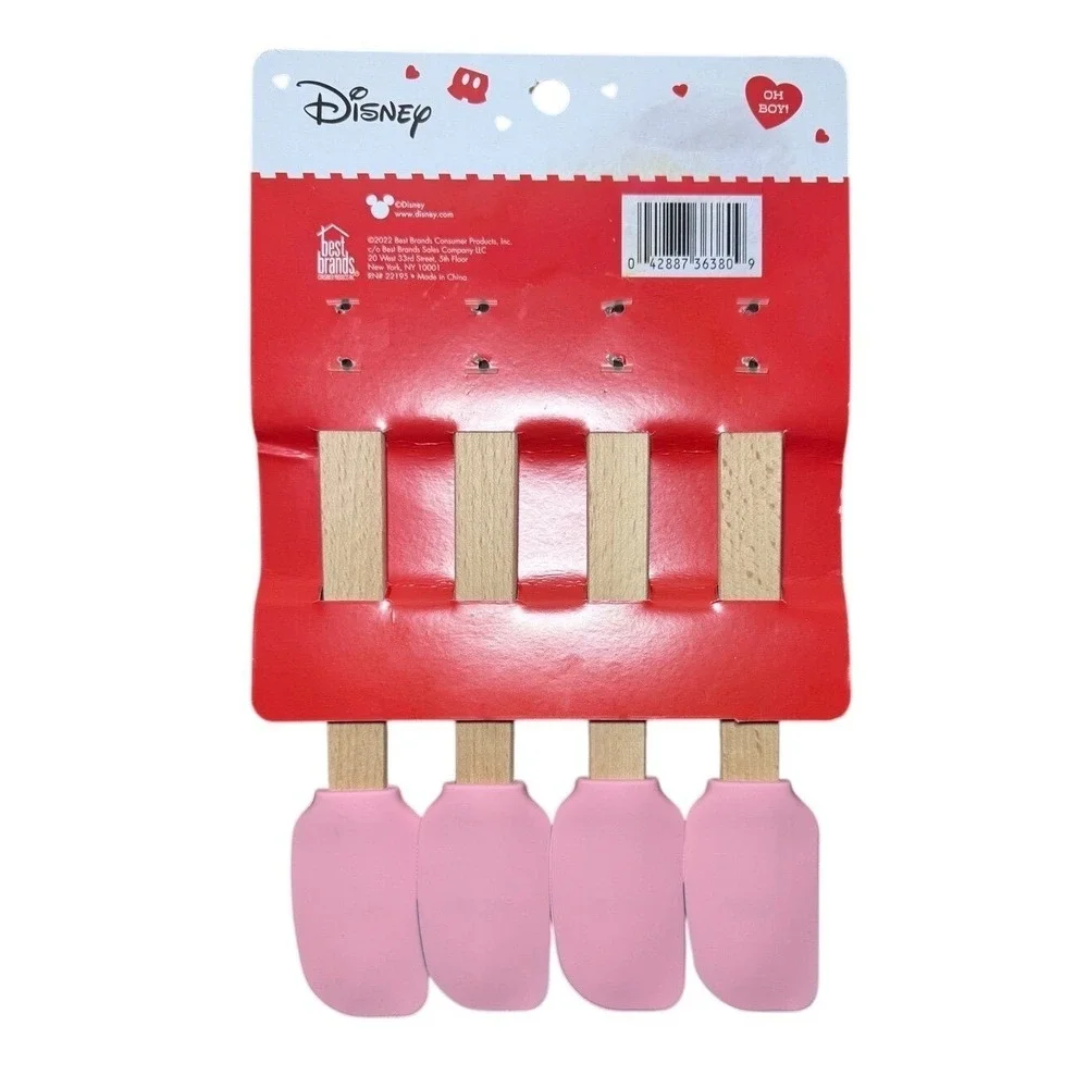 Disney Silicone Spatula Set Mickey Minnie Mouse 4 Pack Heat Resistant Baking NEW